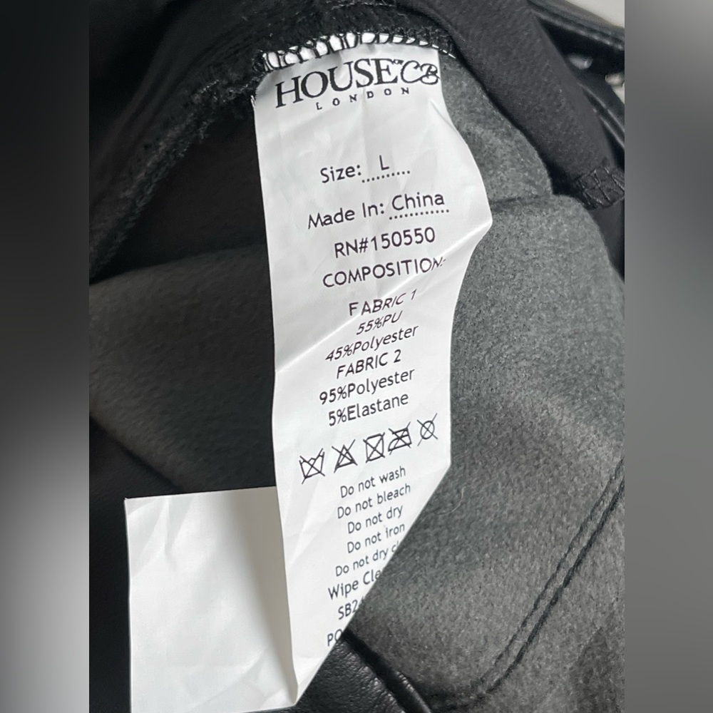 House Of CB London faux Leather Black Pants Size Large NWT - Picture 11 of 11